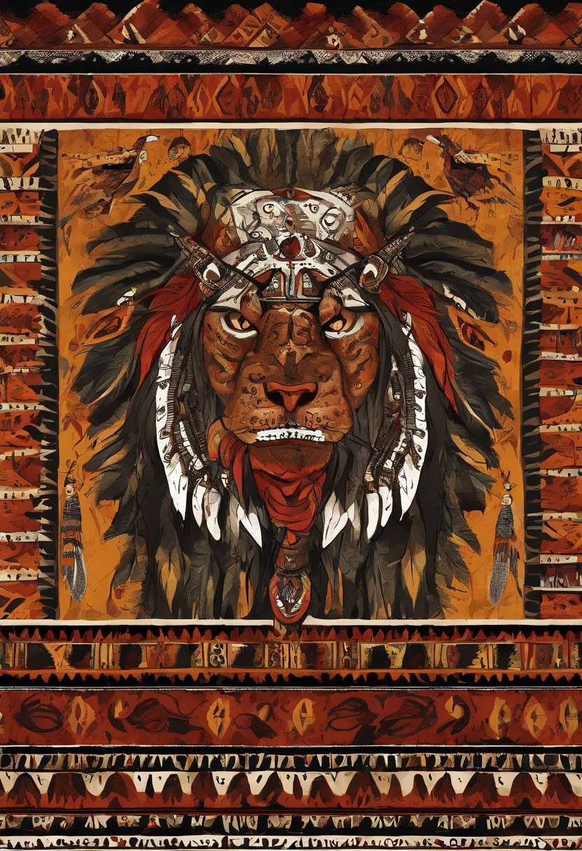 lion, solo, ab0rigin41 style <lora:ab0rigin41-000020:1>