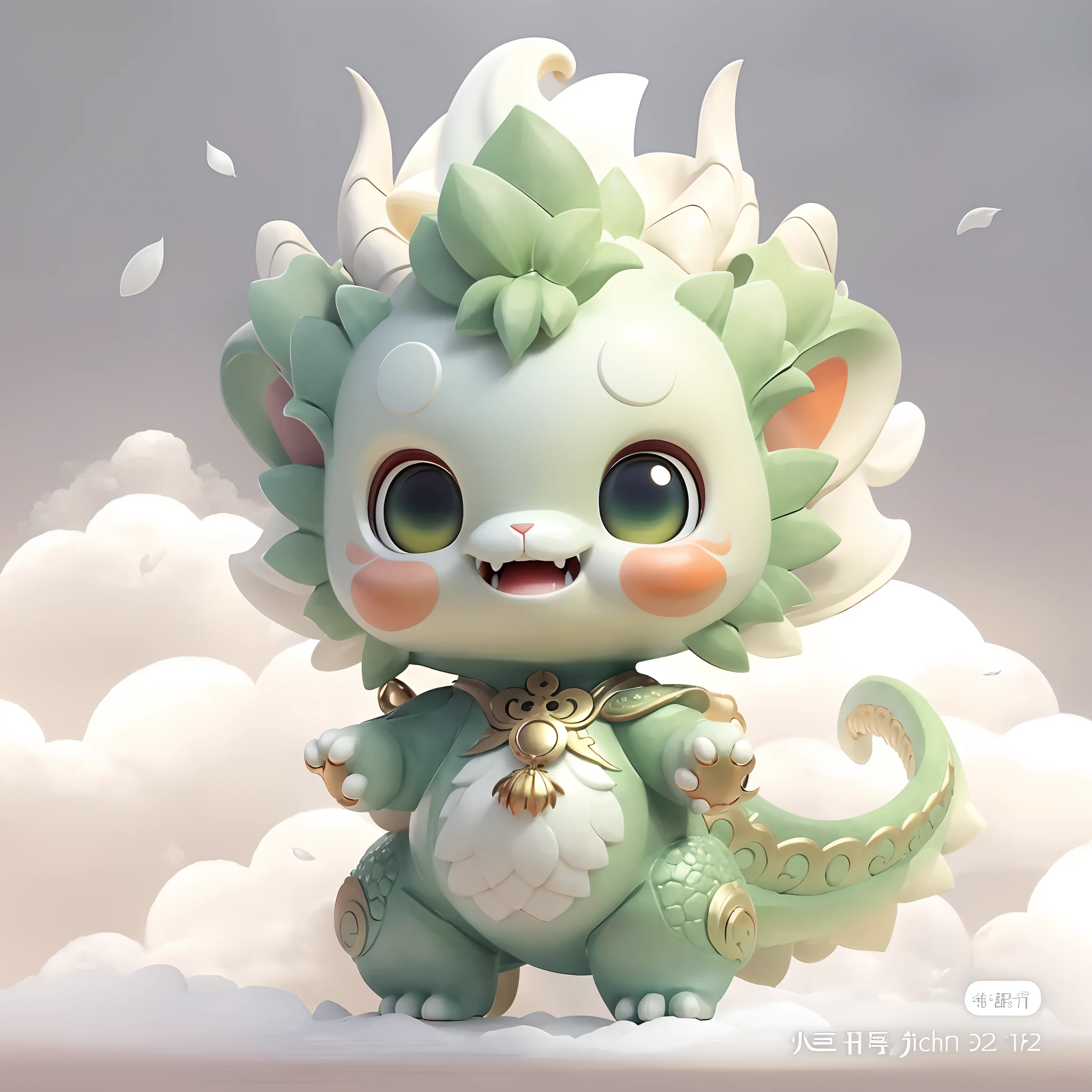 There is an orange dragon with a golden bell on its head, Cute detailed digital art, lovely digital painting, cute little dragon, author：tooth wu, style of wlop, adorable digital art, [ trending on CGSociety ]!!, by Russell Dongjun Lu, Phlegm sputum, phlegm! pastel colour, 🌺 CGSesociety, by Yang J, Trends in CG society