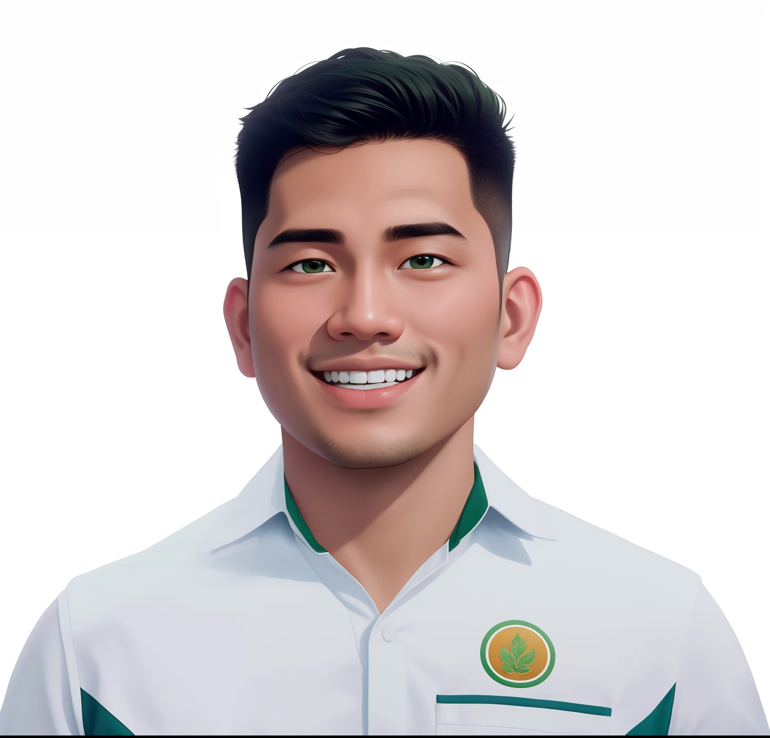 arafed man in a white shirt smiling and wearing a green and white shirt, john jude palencar, official photo, ramil sunga, nivanh chanthara, lim chuan shin, ren heng, bao pham, victor ngai, darren quach, captured on canon eos r 6, anton, ross tan, headshot photo