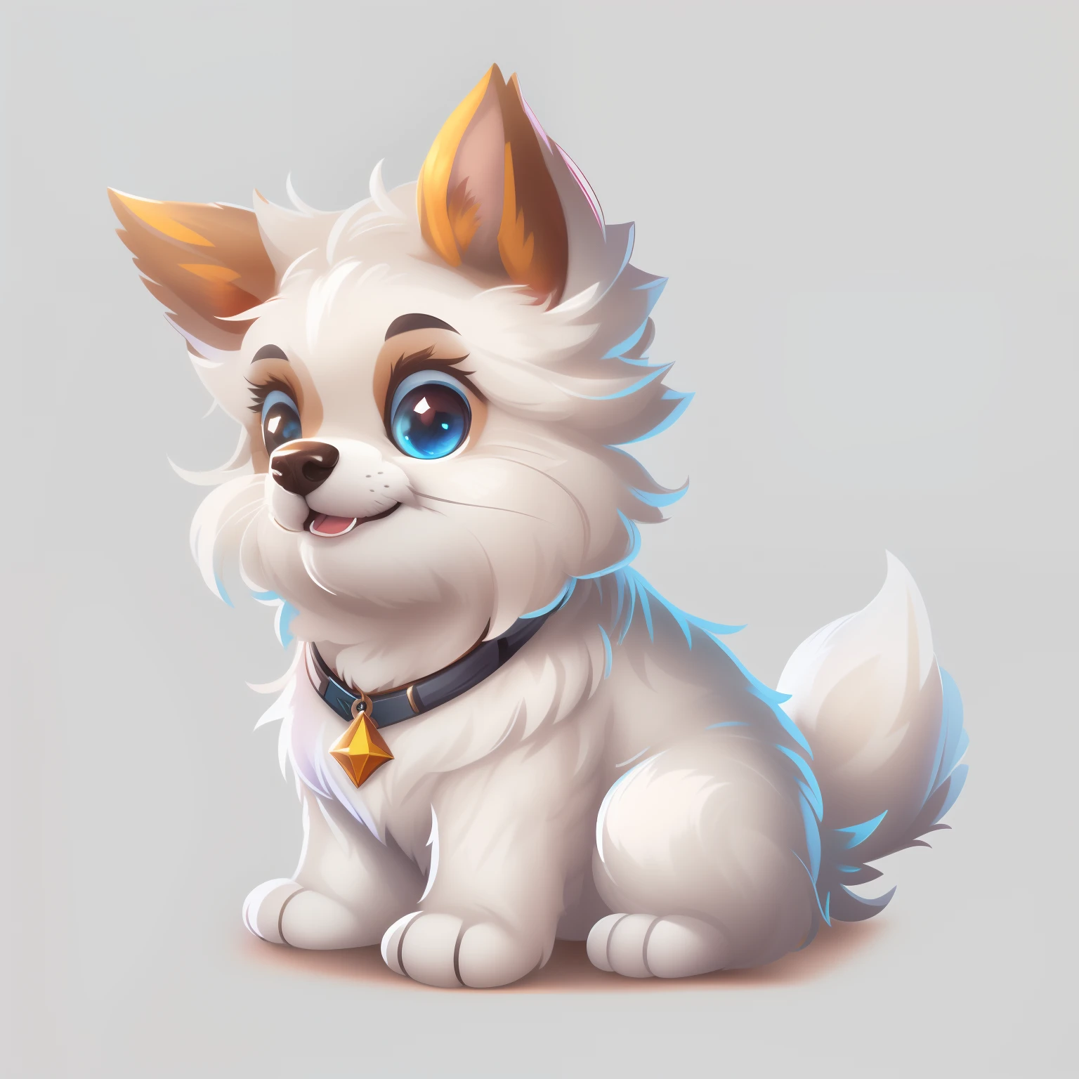 Masterpiece,High quality,high resolution,Highest high resolution,White background,solid color backdrop,Transparent background,No background,Remove the background,Complicated details,Highest quality,Game icon,Game Icon Institute,Cartoon_Style,full bodyesbian,Cute furry dog,Separate all