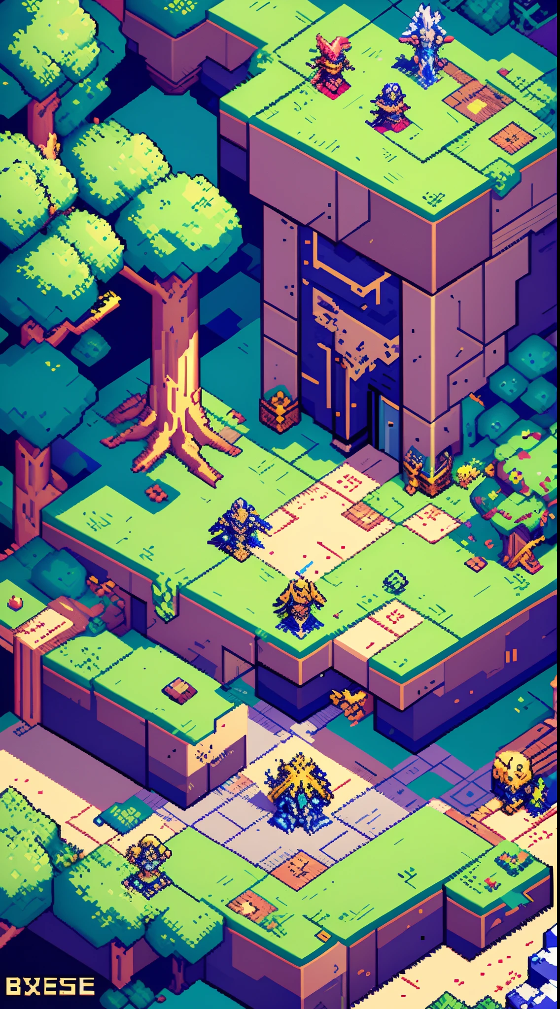 (pixel art), in-game asset, jrpg style, level boss, clean lines, vibrant colors
