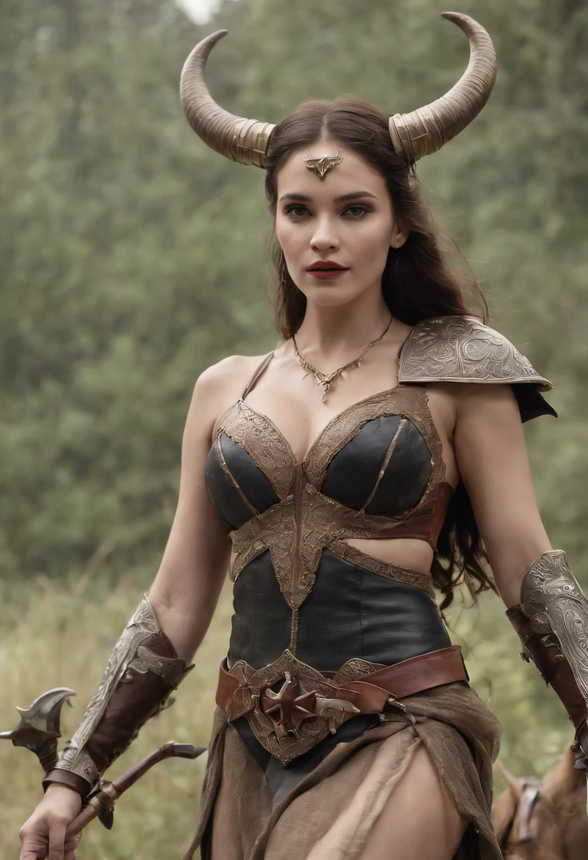 qualidade superior、mulher russa bonita、{{{The whole body is shown}}}、Rei Diabo Feminino、Diabo feminino、Olhos vermelhos、demon armor、Devil's Bikini Armor、fantasia、horns grow on the head、Castelo das Trevas、Grande fundo,