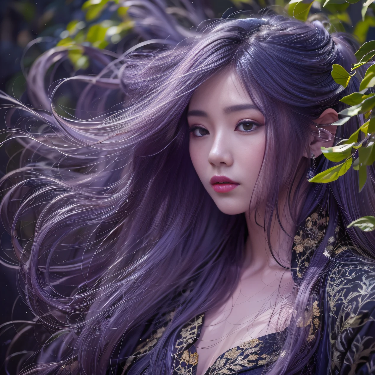 Agate glass texture 32K（tmasterpiece，k hd，hyper HD，32K）Long flowing bright purple hair，Autumn Pond，zydink， a color， Asian people （Kizi）， （Red scarf）， Combat posture， looking at the ground， long whitr hair， Floating bright purple， Fire cloud pattern gold tiara， Chinese long-sleeved gold silk garment， （abstract ink splash：1.2）， white backgrounid，Lotus protector（realisticlying：1.4），Bright purple hair，Smoke on the road，The background is pure， A high resolution， the detail， RAW photogr， Sharp Re， Nikon D850 Film Stock Photo by Jefferies Lee 4 Kodak Portra 400 Camera F1.6 shots, Rich colors, ultra-realistic vivid textures, Dramatic lighting, Unreal Engine Art Station Trend, cinestir 800，Long flowing bright purple hair