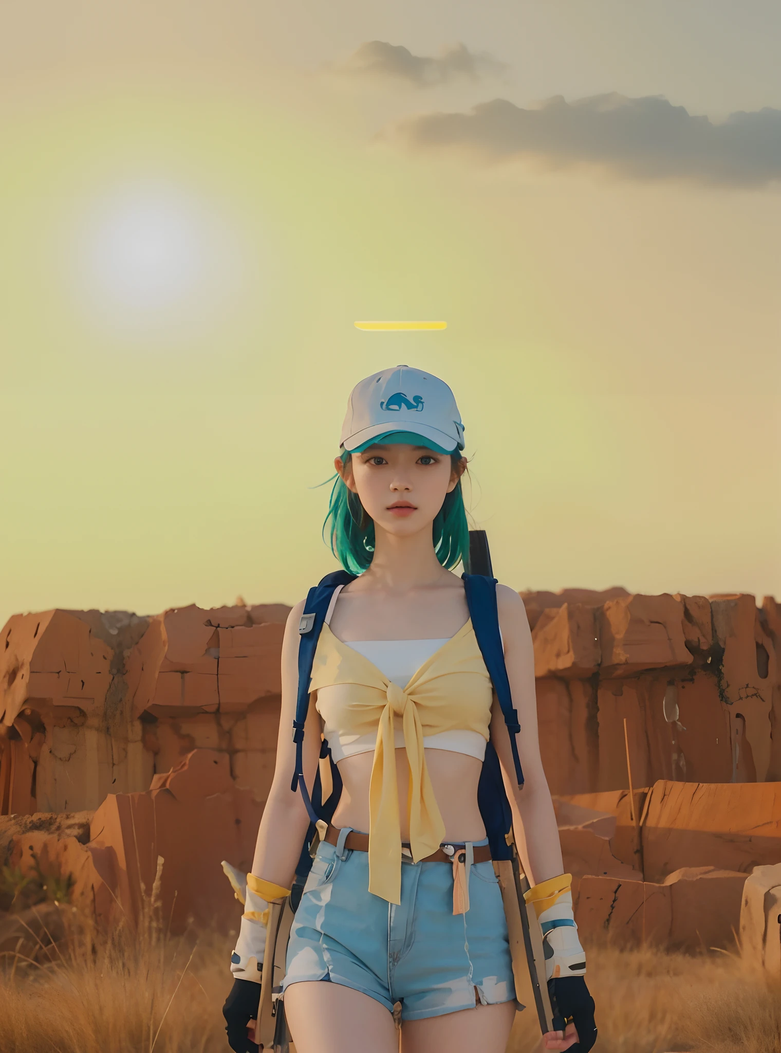 A girl, whole body, sunshine, clear face, clean white background, masterpiece, super detail, epic composition, ultra HD, high quality, extremely detailed, official art, uniform 8k wallpaper, super detail, 32k