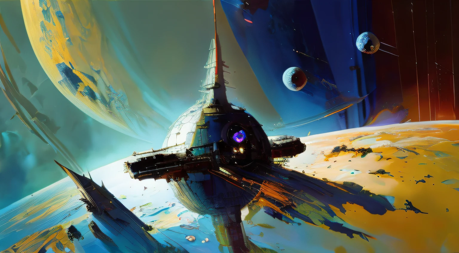 by John Berkey satellites in space orbit around the Earth, John Berkey space art style cinematography, atmospheric, photorealistic, elegant composition, Depth of Field, DOF, Tilt Blur, White Balance, 32k, Super-Resolution, Megapixel, ProPhoto RGB, VR, Halfrear Lighting, Backlight, Natural Lighting, Incandescent, Optical Fiber, Moody Lighting, Cinematic Lighting, Studio Lighting, Soft Lighting, Volumetric, Contre-Jour, Beautiful Lighting, Accent Lighting, Global Illumination, Screen Space Global Illumination, Ray Tracing Global Illumination, Optics, Scattering, Glowing, Shadows, Rough, Shimmering, Ray Tracing Reflections, Lumen Reflections, Screen Space Reflections, Diffraction Grading, Chromatic Aberration, GB Displacement, Scan Lines, Ray Traced, Ray Tracing Ambient Occlusion, Anti-Aliasing, FKAA, TXAA, RTX, SSAO, Shaders, OpenGL-Shaders, GLSL-Shaders, Post Processing, Post-Production, Cel Shading, Tone Mapping, CGI, VFX, SFX, insanely detailed and intricate, hypermaximalist, elegant, hyper realistic, super detailed, dynamic pose, photography cinematic, intense, cinematic composition + intricate detailed, cinematic lighting + rim lighting + color grading + focus + bokeh, 1X + Unsplash + 500px, taken by Canon EOS R5 RF85mm F1.8 MACRO lens 1/100sec