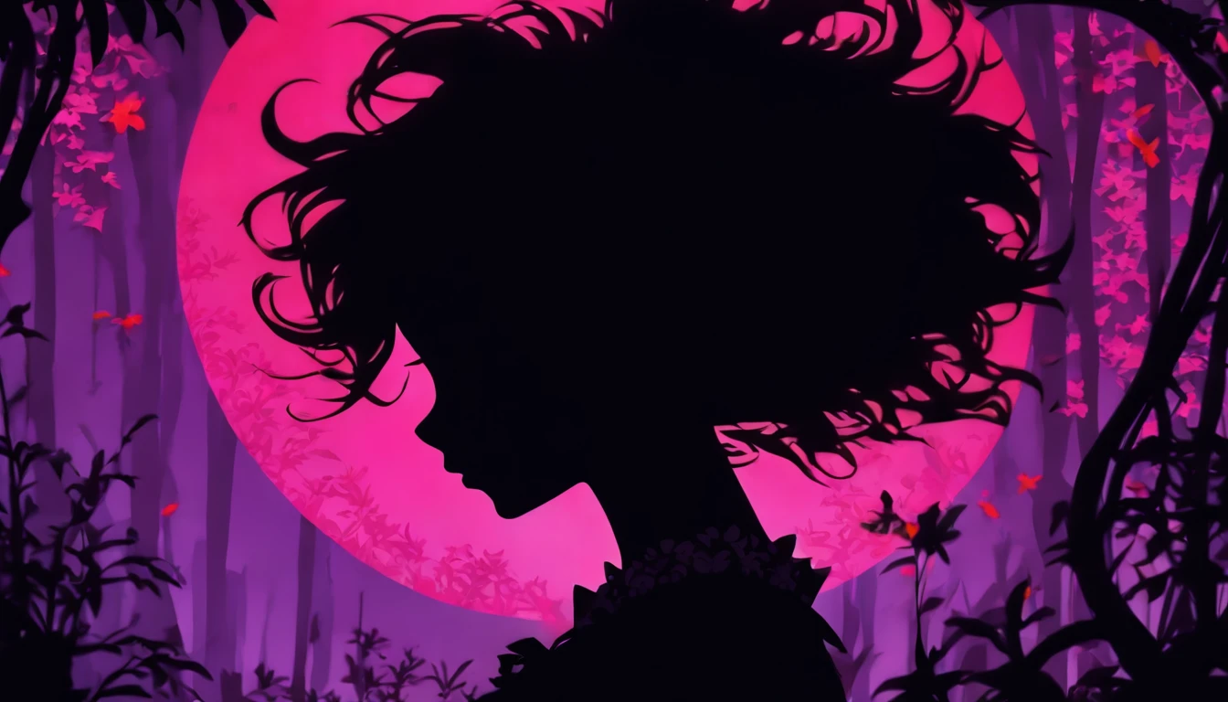 (Silhouette Art,cutouts:1.6)
(((Paper cutting art,A world where only black exists:1.3)
(Cowboy Shot),1 girl,Solo,
(Kimono Girl,profile:1.2),white, Clear and beautiful face,
BREAK
(Purple Moon、red spider lily、Countless Tombs)
Textured glass background,