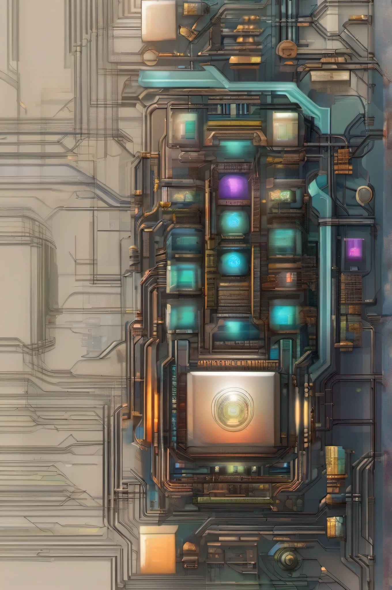 A digital Node. --Ar 16:9, --Seed 777, chaso 10, neucleous art style