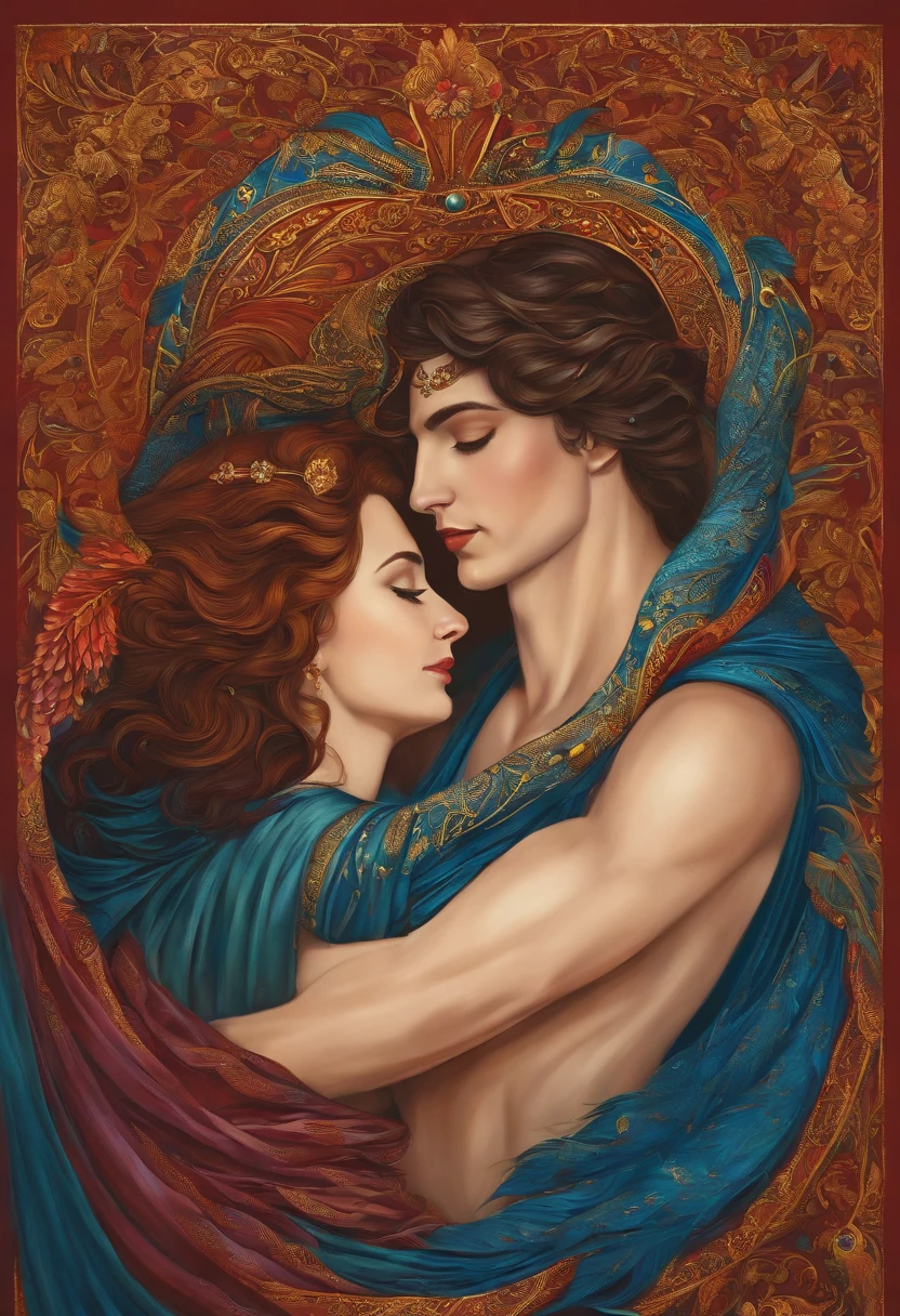 A couple in love,The upper part of the body