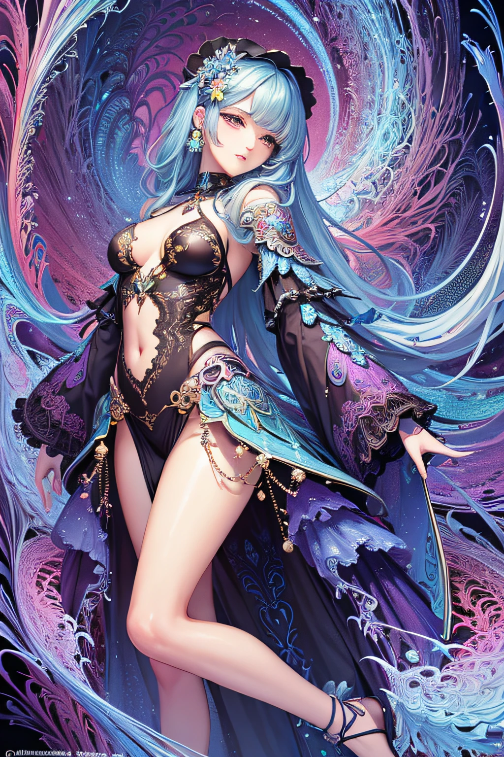 (masterpiece, top quality, best quality, official art, beautiful and aesthetic:1.2), (1girl), extreme detailed,(fractal art:1.3),colorful,highest detailed