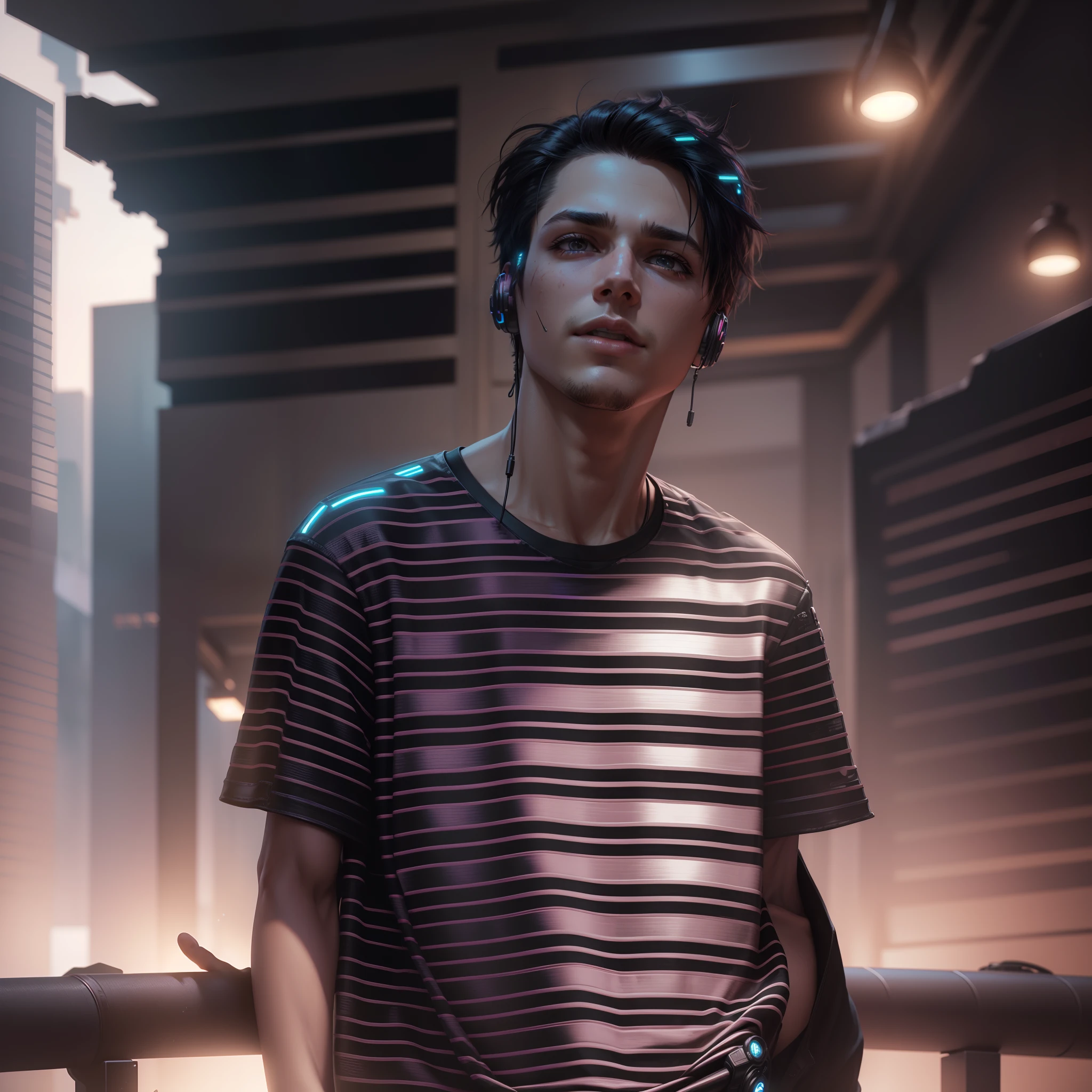 Cyberpunk handsom boy ultra realistic HD 8k photo