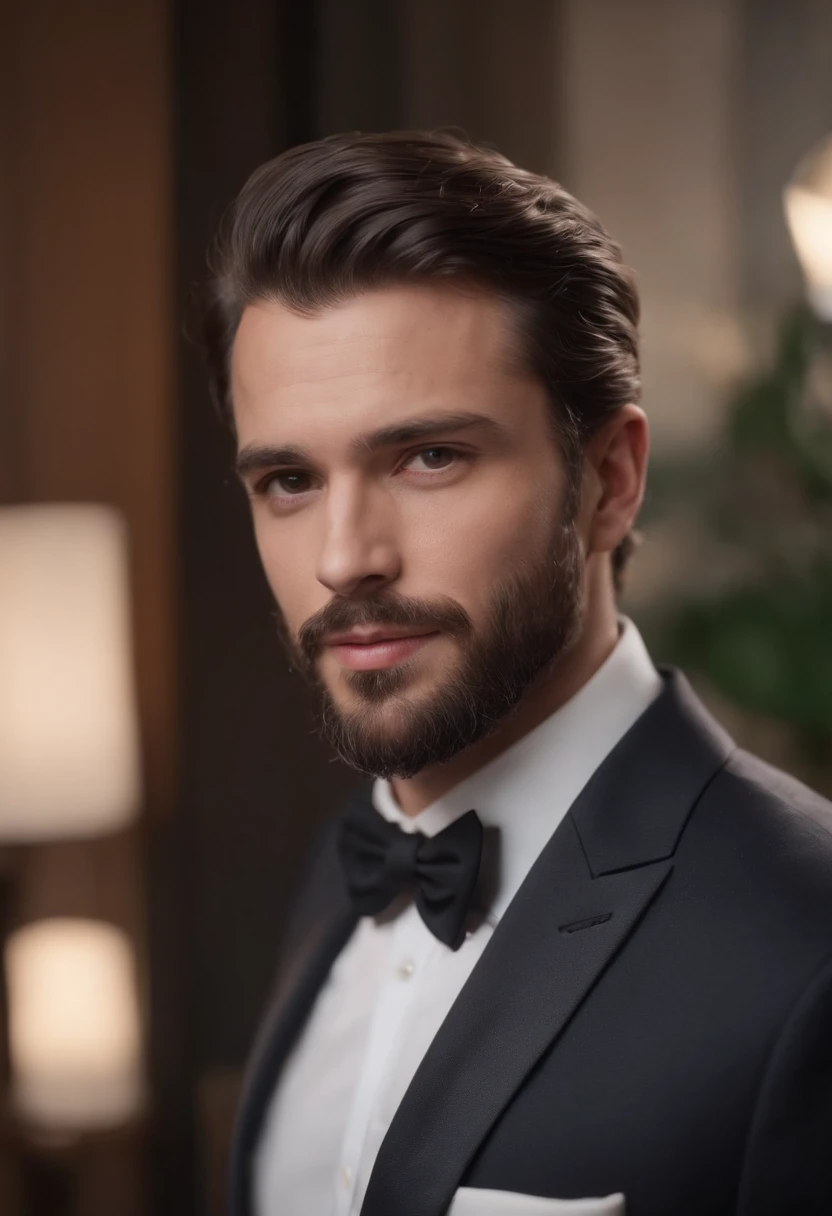 Homem lindo de terno , barba linda , homem sexy executivo, terno preto