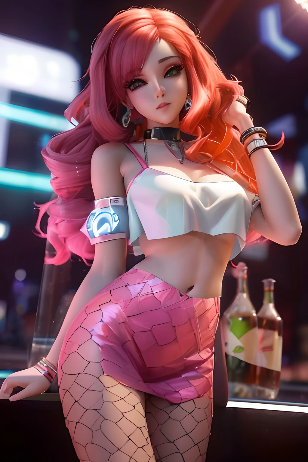 um close up de uma mulher com uma roupa de rede de peixe posando para uma foto, menina anime sedutora, mulher bonita sedutora do anime, 8k arte detalhada de alta qualidade, Arte no estilo de Guweiz, garota anime cyberpunk, rossdraw desenho animado vibrante, arte de anime digital, arte cyberpunk anime, arte digital do anime cyberpunk, menina de anime cyberpunk feminino, 3d menina anime