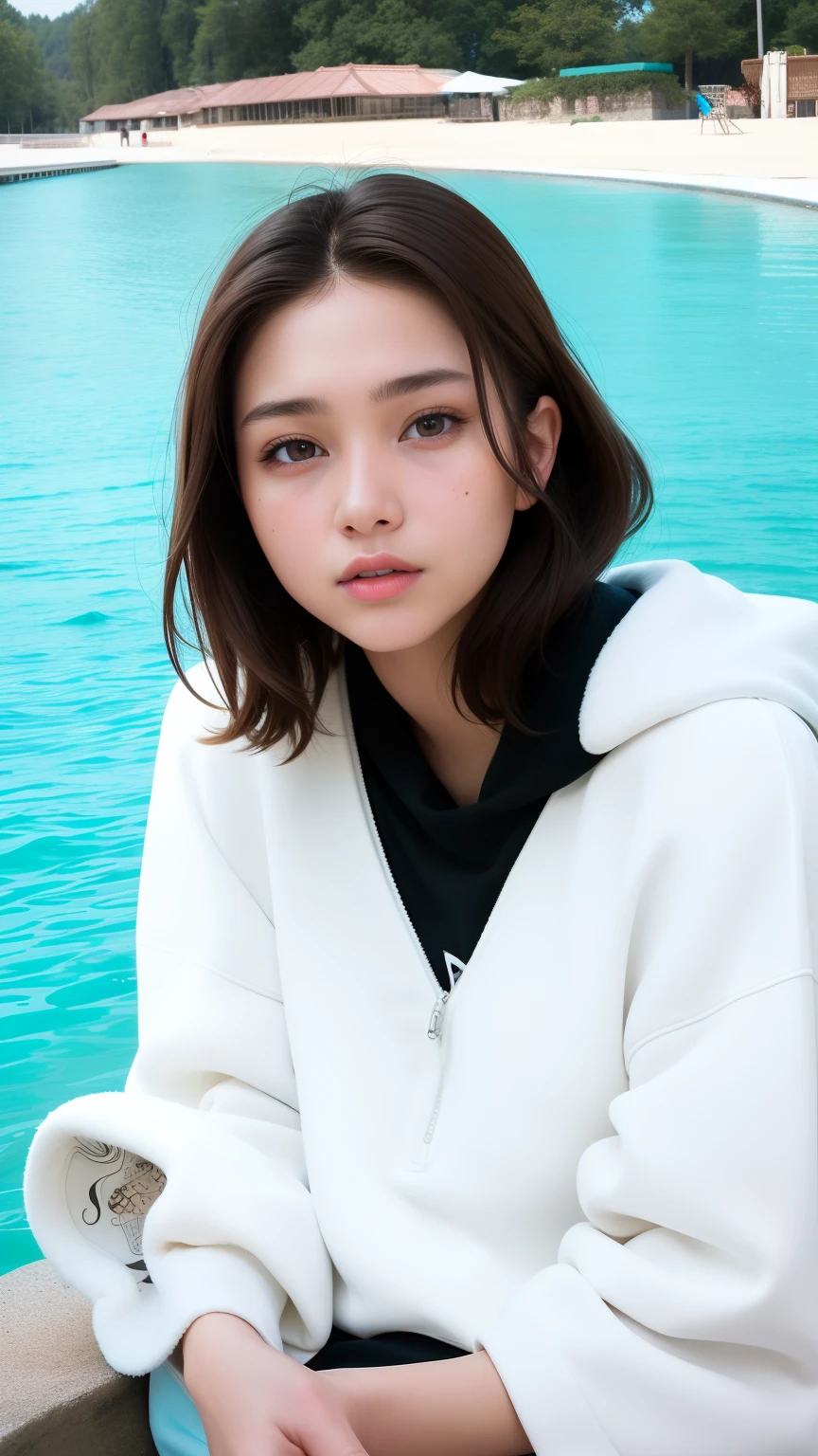 best quality, masterpiece, (realistic:1.2), 1 girl, brown hair, brown eyes,Front, detailed face, beautiful eyes