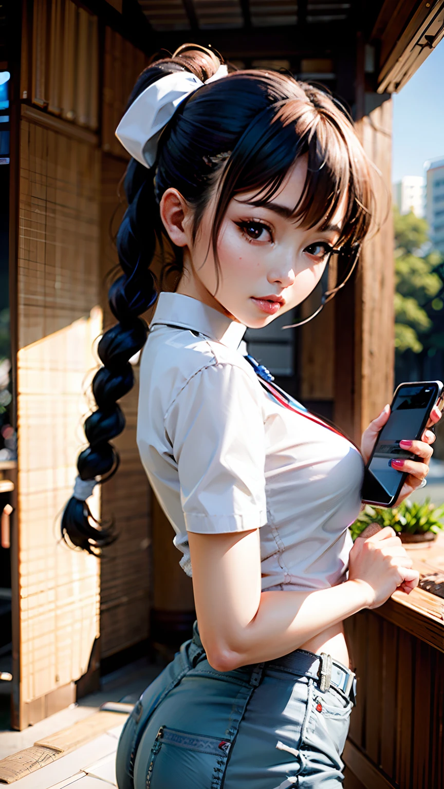 Arafe Japan woman in white shirt and super mini skirt, 8K selfie photo, girl cute-fine-face, tri braids、Gorgeous young Korean woman, poneyTail、Sexy、Beautiful、Beautiful lower body、Miharu-chan, cute - fine - face, Beautuful Women, 奈良美智, Hot with shining sun, Beautiful young Korean woman, xintong chen