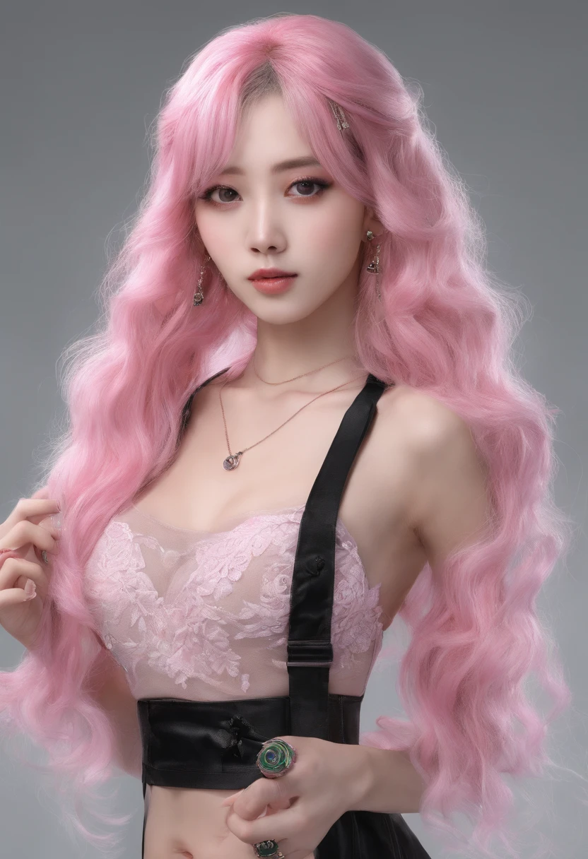 ((masterpiece:2.0, best quality)), super detailed, Super accurate depiction, super detailed的描绘, (Zentangle:1.2), (dynamic poses), (abstract background:1.5), wavy long hair, pink hair,A beautiful one-piece lace female figure, 1 Lace Girl, colorful, portrait, (from above:1.2)