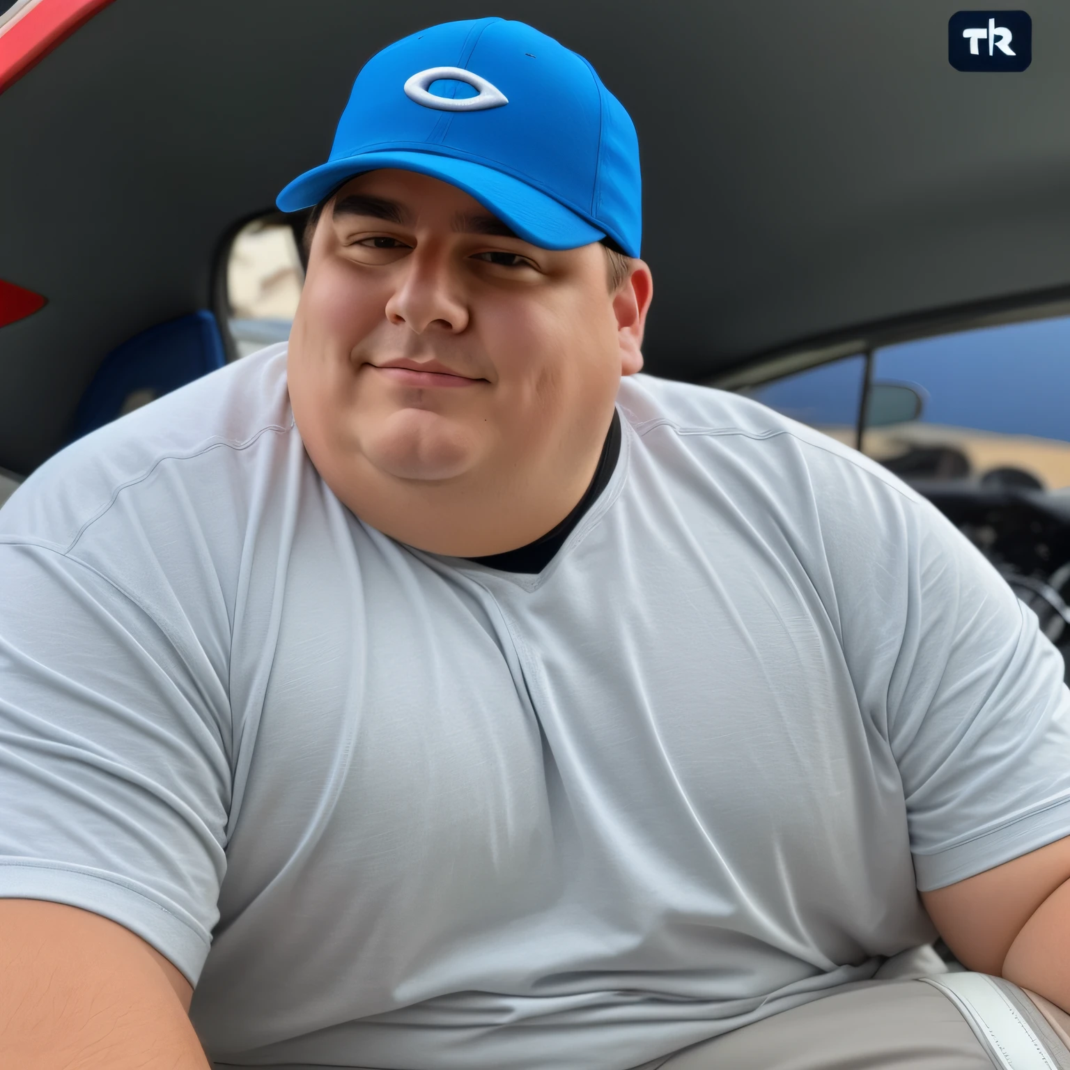 Araffe man in a blue hat sitting on a motorcycle, Eric Cartman na vida real, tiradas em 2022, sobrepeso!! Adolescente, taken in the early 2020s, Peter Griffin na vida real, corpo robusto e encorpado, Streamer do Twitch / Jogador Ludwig, thicc, ele tem cerca de 2 0 anos de idade