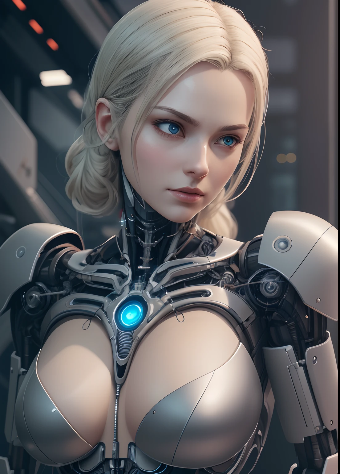 Complex 3D rendering Ultra-detailed woman android face with beautiful porcelain silhouette, cyborg, robot part, 150 mm, beautiful studio soft light, edge light, vibrant detailing, luxury cyberpunk, lace, surreal, ???????, facial muscles, cable wire, microchip, elegant, beautiful background, octane rendering, h. r. giger style, 8k, best quality, masterpiece, Illustrations, An extremely refined and beautiful, very detailed, CG, unity, wallpaper, (Realistic, photorealistic: 1.37), amazing, fine details, masterpiece, best quality, official art, extremely detailed CG Unity 8k wallpaper, ridiculous, incredibly ridiculous, robot, silver halmet, full body, sitting