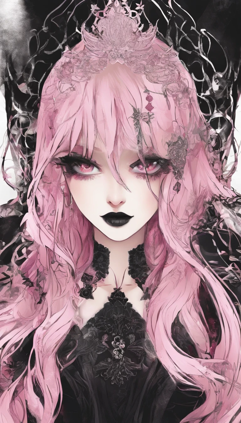 (asura art style:0.7), score_9, score_8_up, score_7_up, score_6_up Sexy girl gothic makeup (perfect hands, perfect anatomy)
