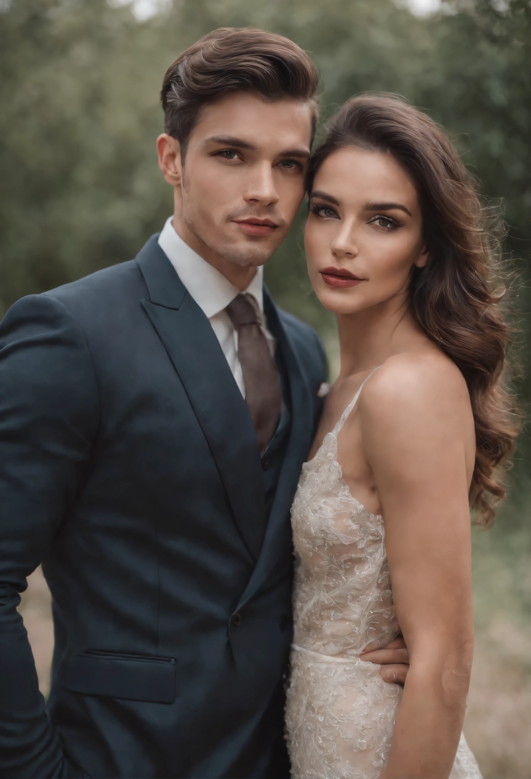 Homem de terno e mulher de vestido vermelho, um casal elegante, Lovely couple, romantic couple, homem e mulher, Photo Session, com longos cabelos loiros, Homem e mulher apaixonados, foto de retrato, pose de casal, par, attractive female, vestindo roupas pretas elegantes, com cabelos pretos, apelo masculino alta moda, Fumegante, muito intenso, sensual, homem forte, musculoso