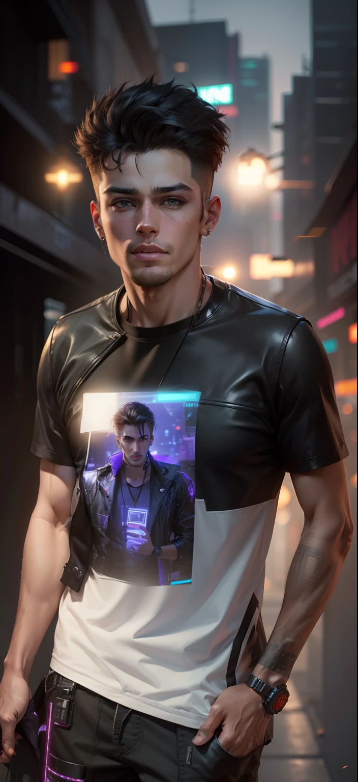 Change background cyberpunk handsome boy,realistic face,7k,ultra realistic,change clothes,