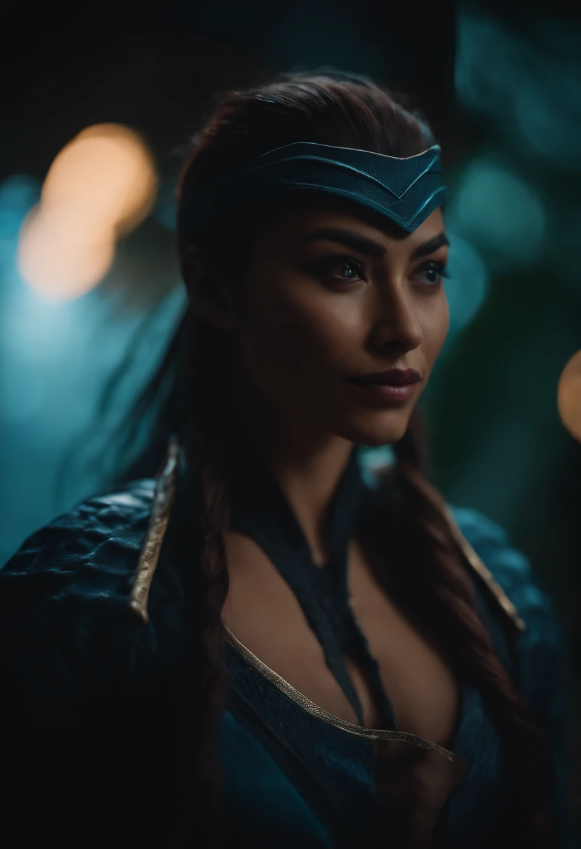 Desenhe Akali em um confronto noturno nas sombras de Ionia, sua terra natal, usando suas habilidades ninjas para derrotar seus inimigos, cinematografic, 8K ultra realista