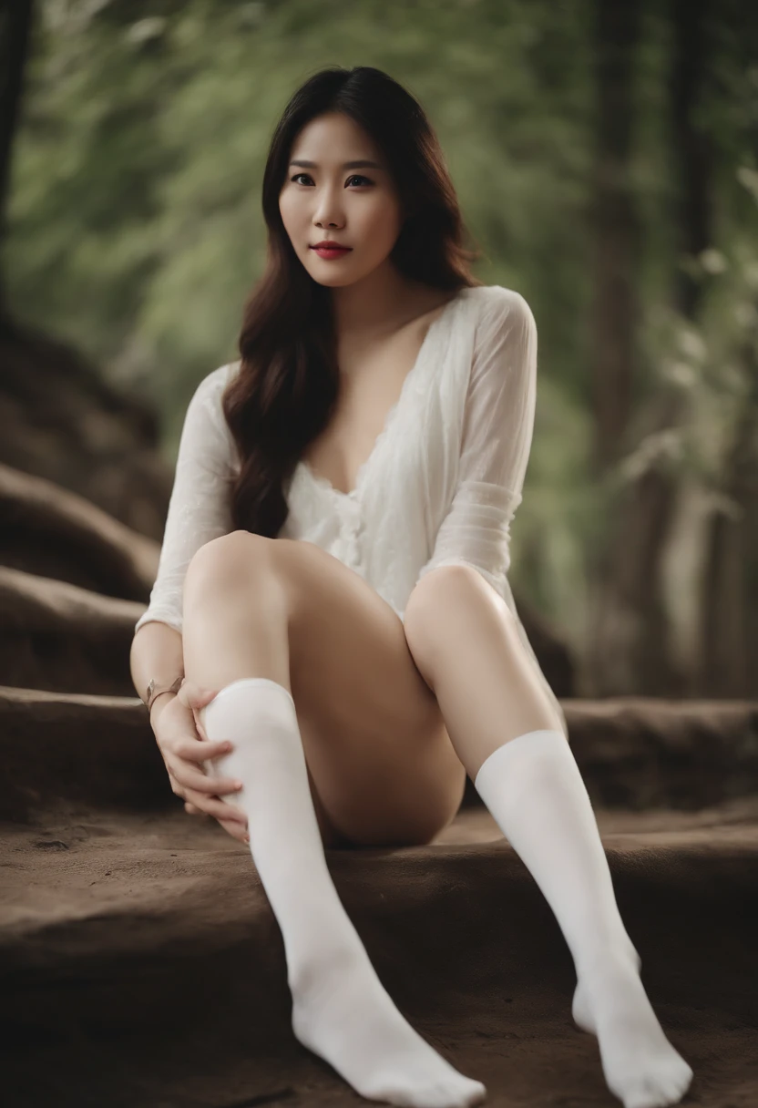 ((nudegirl))white stockings,M open foot,Asians,Charming,enchanting,disturb
