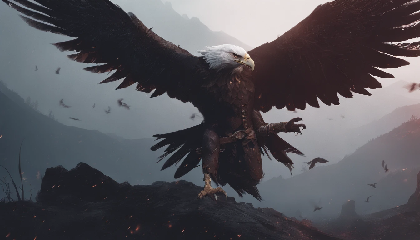 Close-up of a woman flying through the air with her wings,Silver hair,red color eyes,Human face,The body of an eagle, harpy, Hands and legs are like the grip of an eagle, raven winged female vampire, (Ugly 1.5)Eagle body(Succubus:1.2),Gothic horror,(The upper body is a woman, The lower body is an eagle:1.5),A turtle(Human-faced eagle:1.5)Strange bird standing in the night sky,There are clouds and the moon,Fantastical,4K,best qualtiy,primitive, the night,((Ultra-detailed and high-precision details)),(The picture is clear and sharp),Banshee in Van Helsing's films