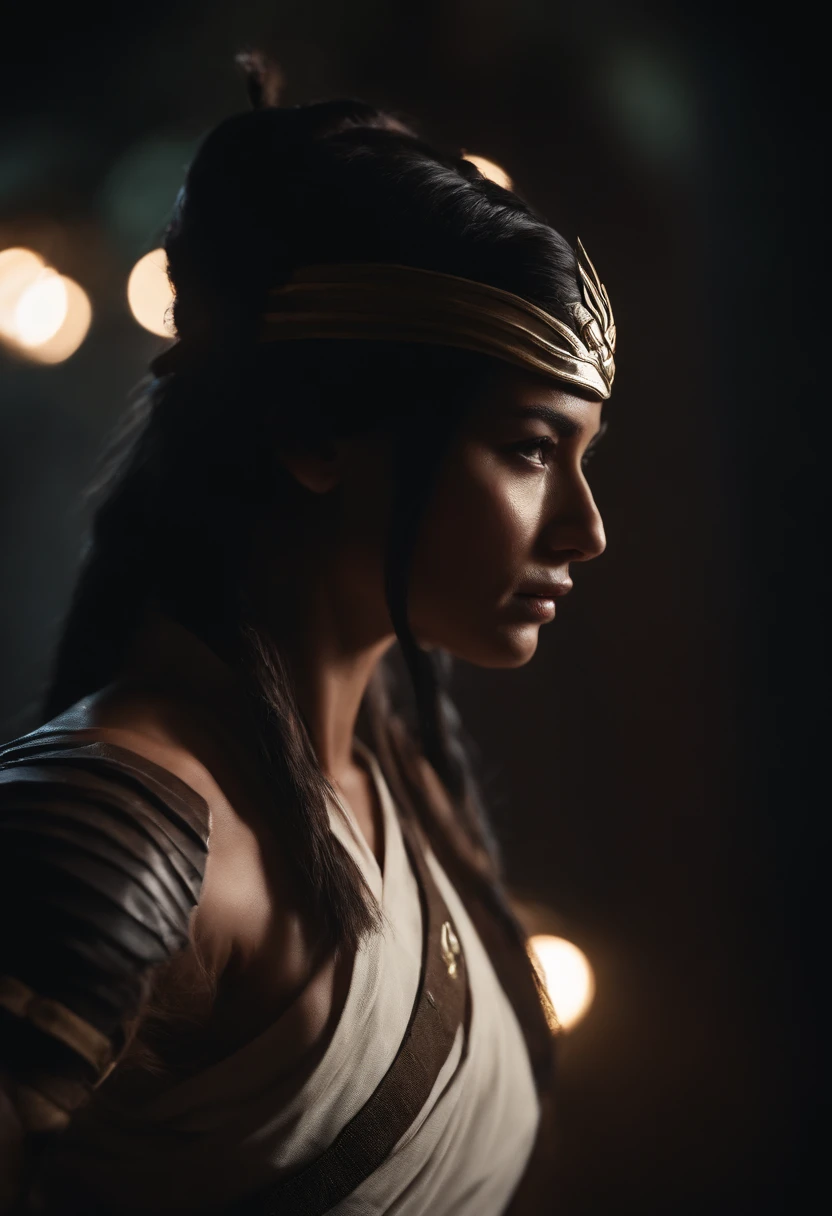 Desenhe Akali em um confronto noturno nas sombras de Ionia, sua terra natal, usando suas habilidades ninjas para derrotar seus inimigos, cinematografic, 8K ultra realista