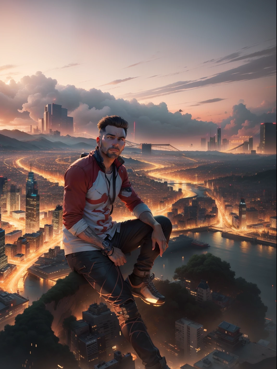 Background change into city,8k