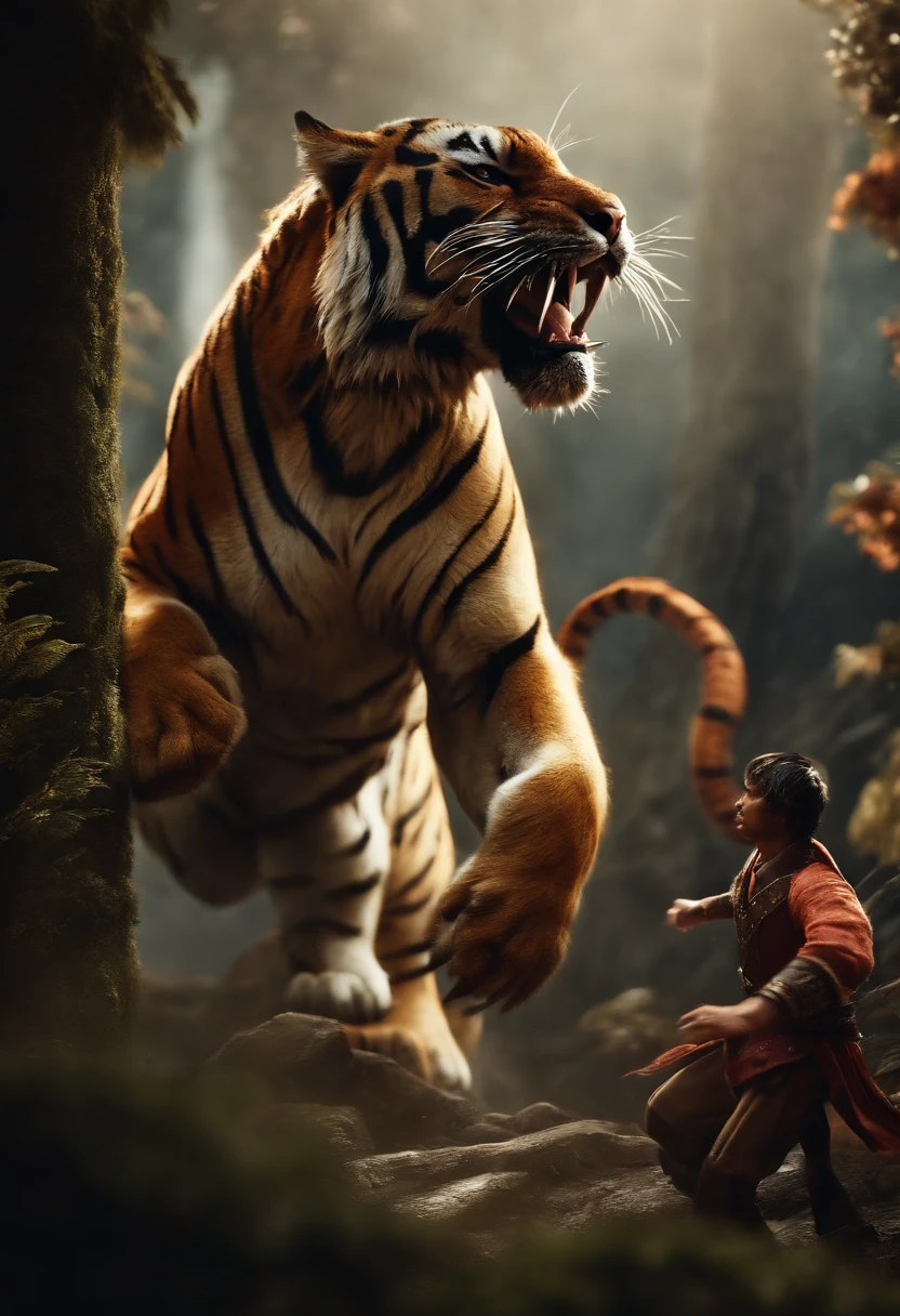tiger fighting a dragon