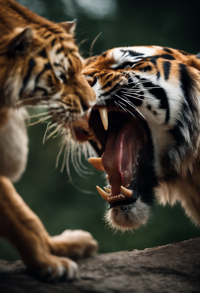 tiger fighting a dragon