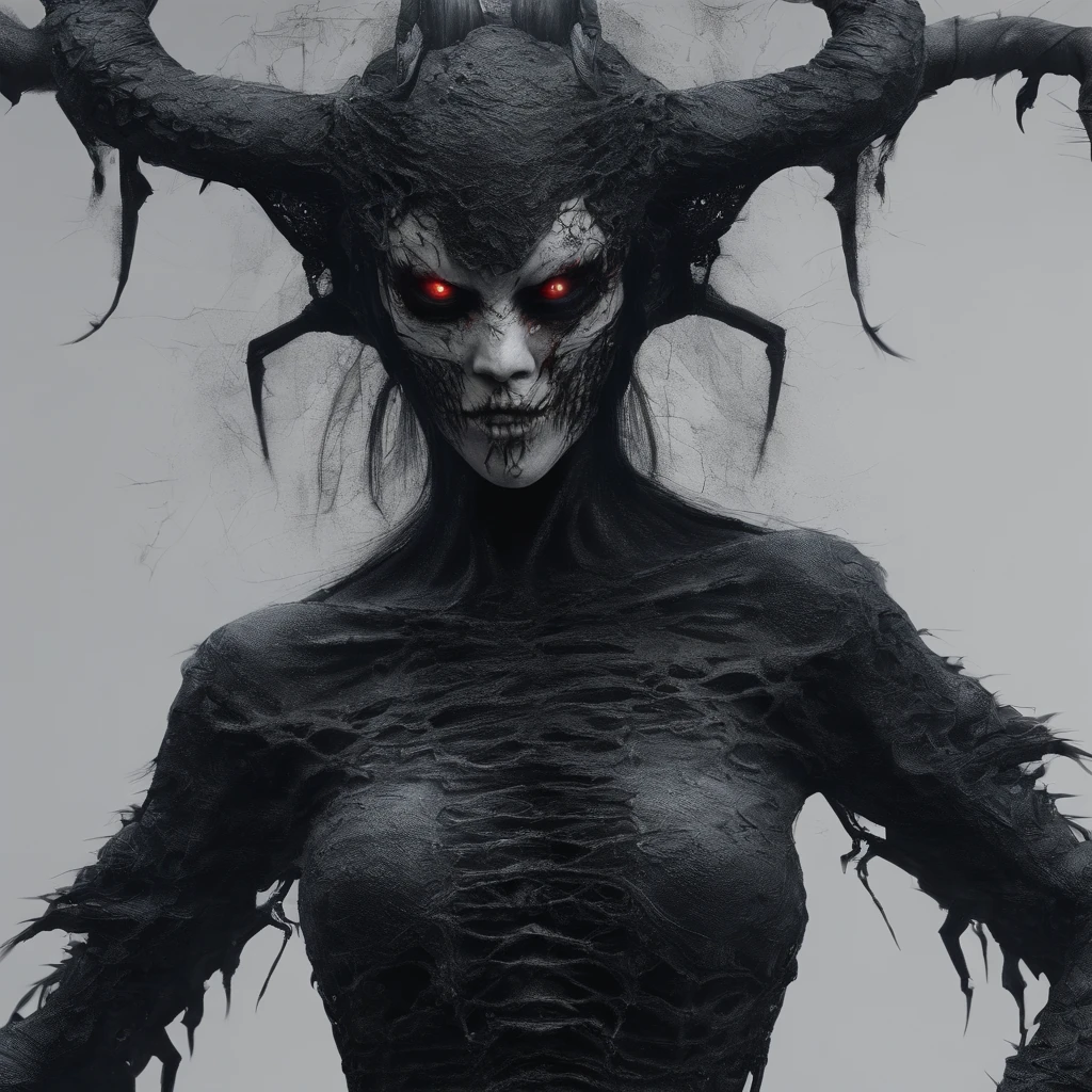 Japan Female Demon,full bodyesbian, realistic, 3D, digital illustration3d