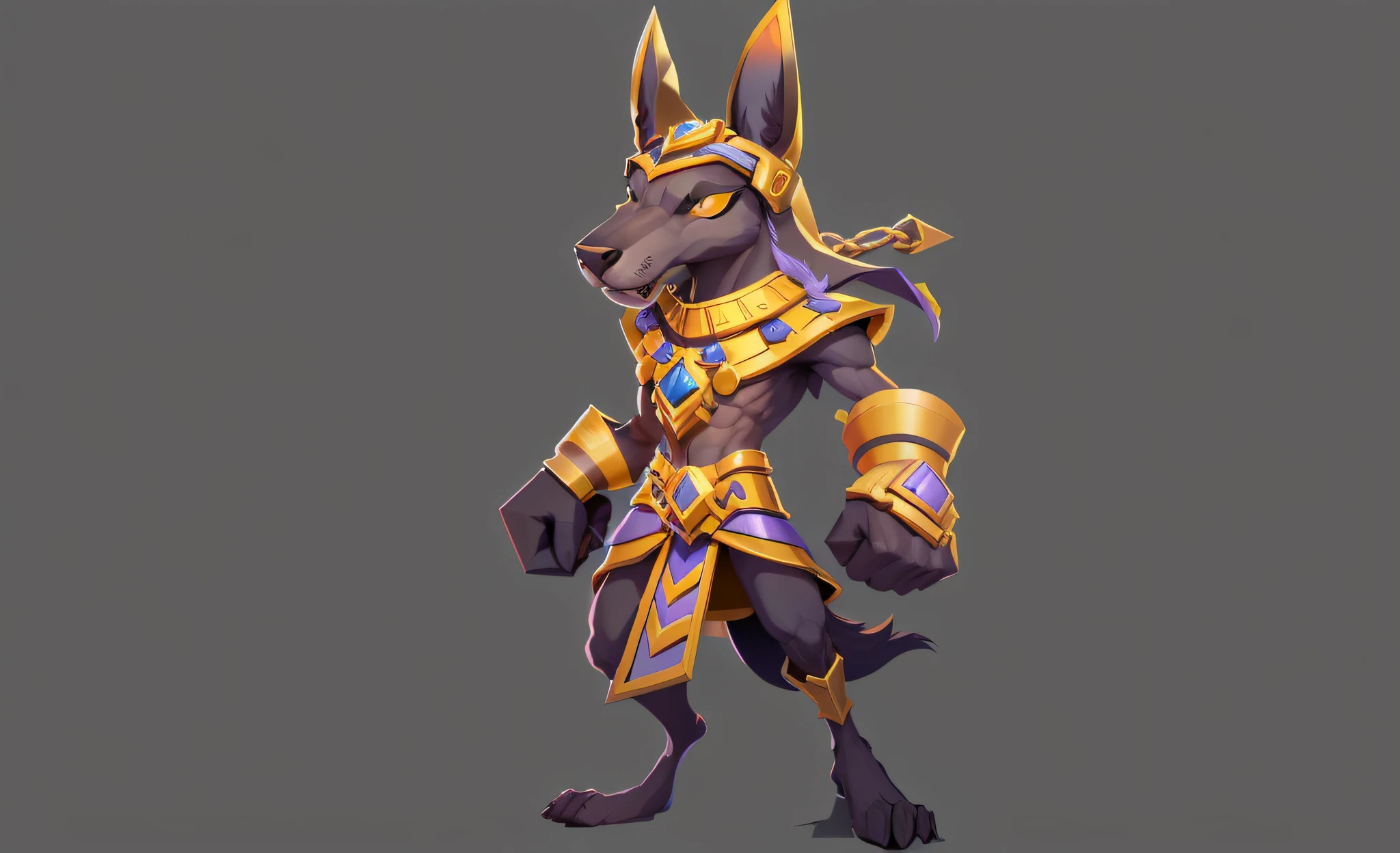 European and American cartoon style,clash of clans style,Anubis,Get the job done