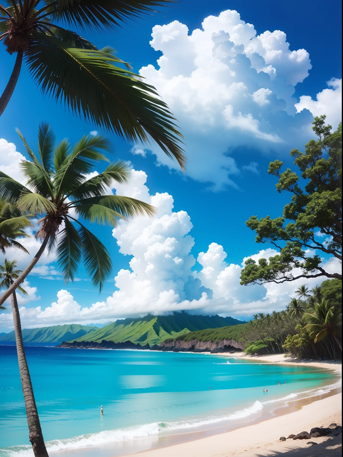in Hawaiian beaches、blue-sky