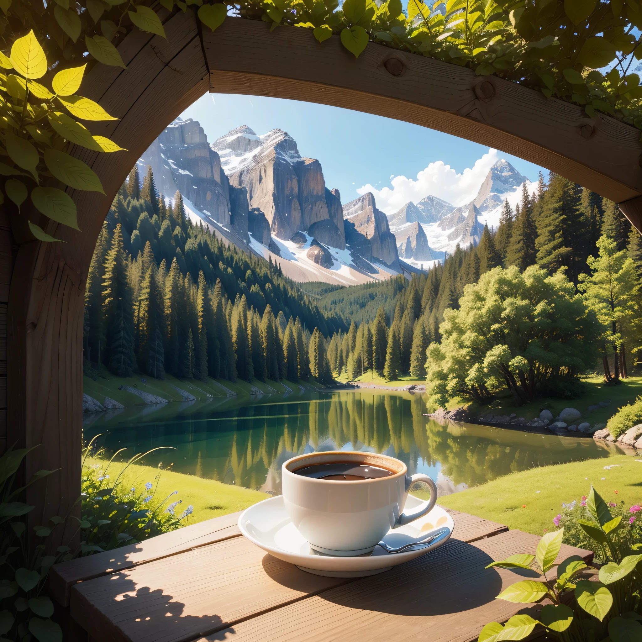 Coffee and Nature: Photograph your coffee cup in a natural setting, like a garden or by a lake, to capture the beauty of the outdoors.