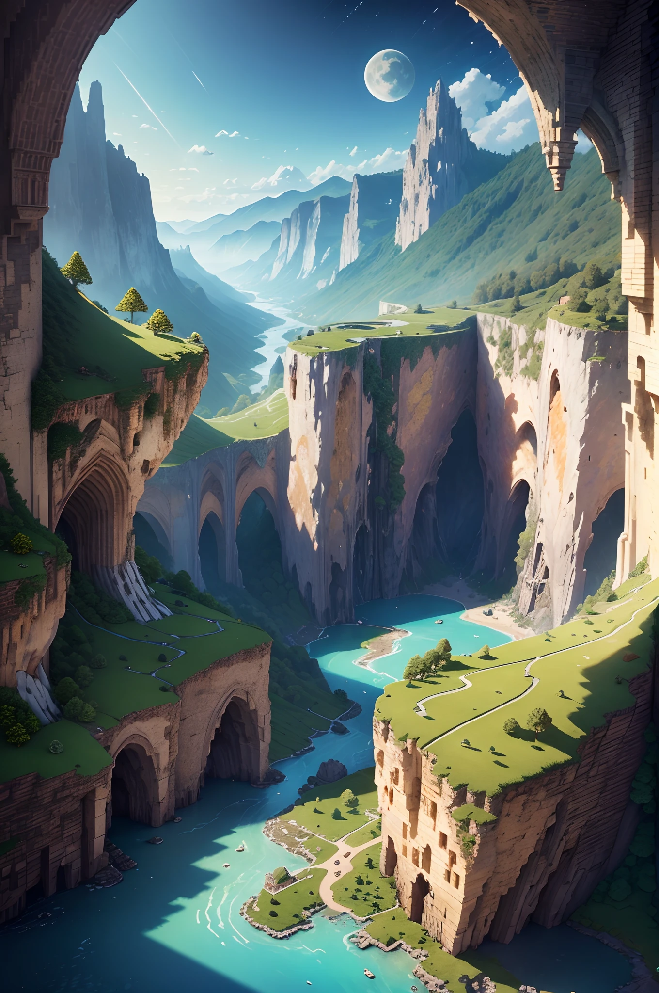 a realistic Minecraft scenery,best quality,ultra-detailed,high resolution,natural landscapes,beautiful sunset lighting,vibrant colors,impressive depth of field,detailed block textures,immersive virtual world,creative building,adventurous exploration,iconic pixelated style,realistic terrain generation,huge mountains and vast oceans,calm and peaceful atmosphere,playful mobs and animals,enchanted forests and mystical caves,rivers flowing through the landscapes,castle-like structures and towering skyscrapers,underwater worlds and secret underwater caves,crystal clear water and shimmering water reflections,glowing torches and warm campfires,realistic sun and moon cycles,changing weather conditions,sparkling stars and mesmerizing night sky,player characters and their unique outfits,friendly villagers and bustling NPCs,player-built farms and thriving communities,authentic sound effects and ambient music,stimulating gameplay and never-ending creative possibilities.