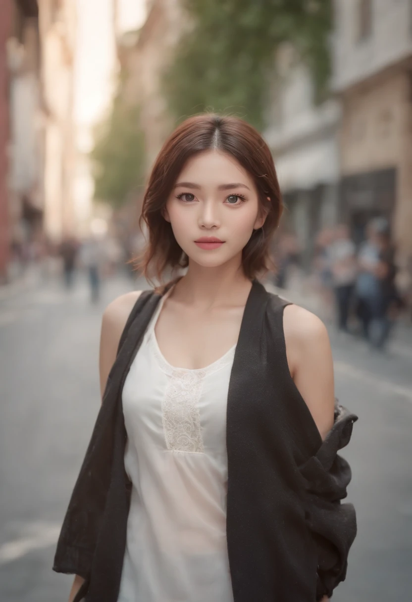 (masutepiece, Best Quality, ultra-detailliert: 1.6), Illustration, (Single, 1 girl, Beautiful detailed eyes: 1.2), city, Street, Cute, Otherworld.
