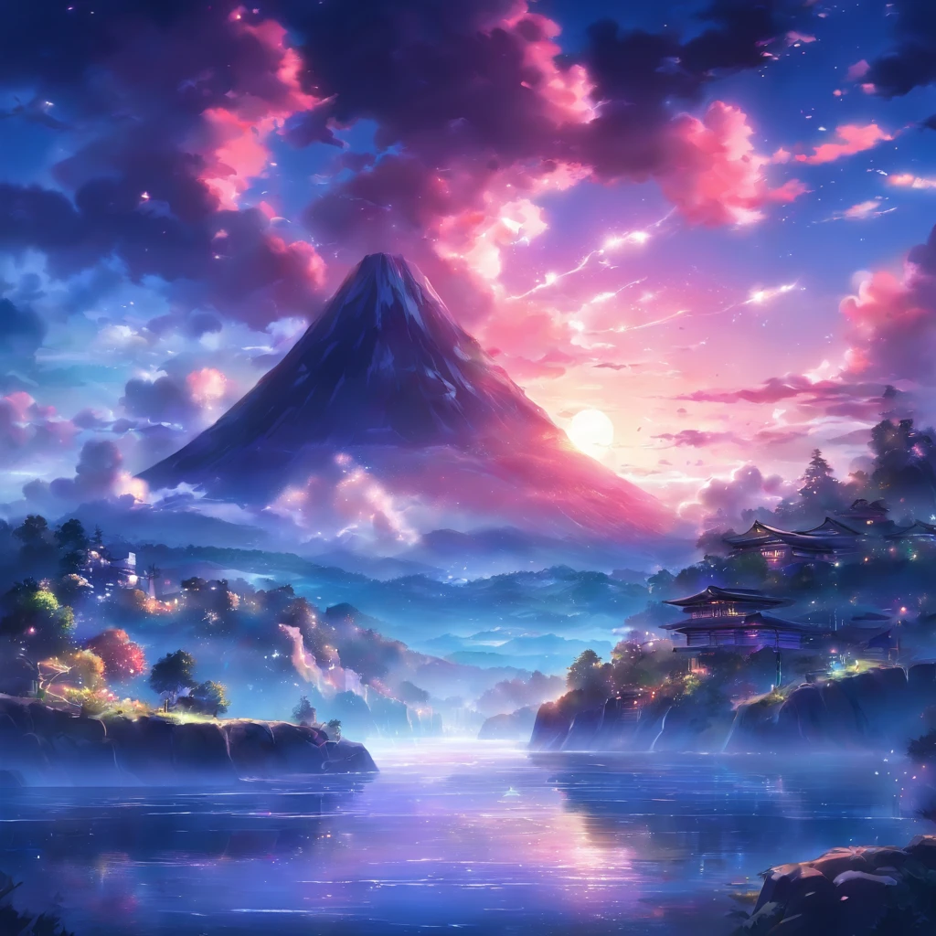 (Подсказка B:Beautiful and dreamy landscape painting),(Подсказка C:Dark and gloomy abstract painting)