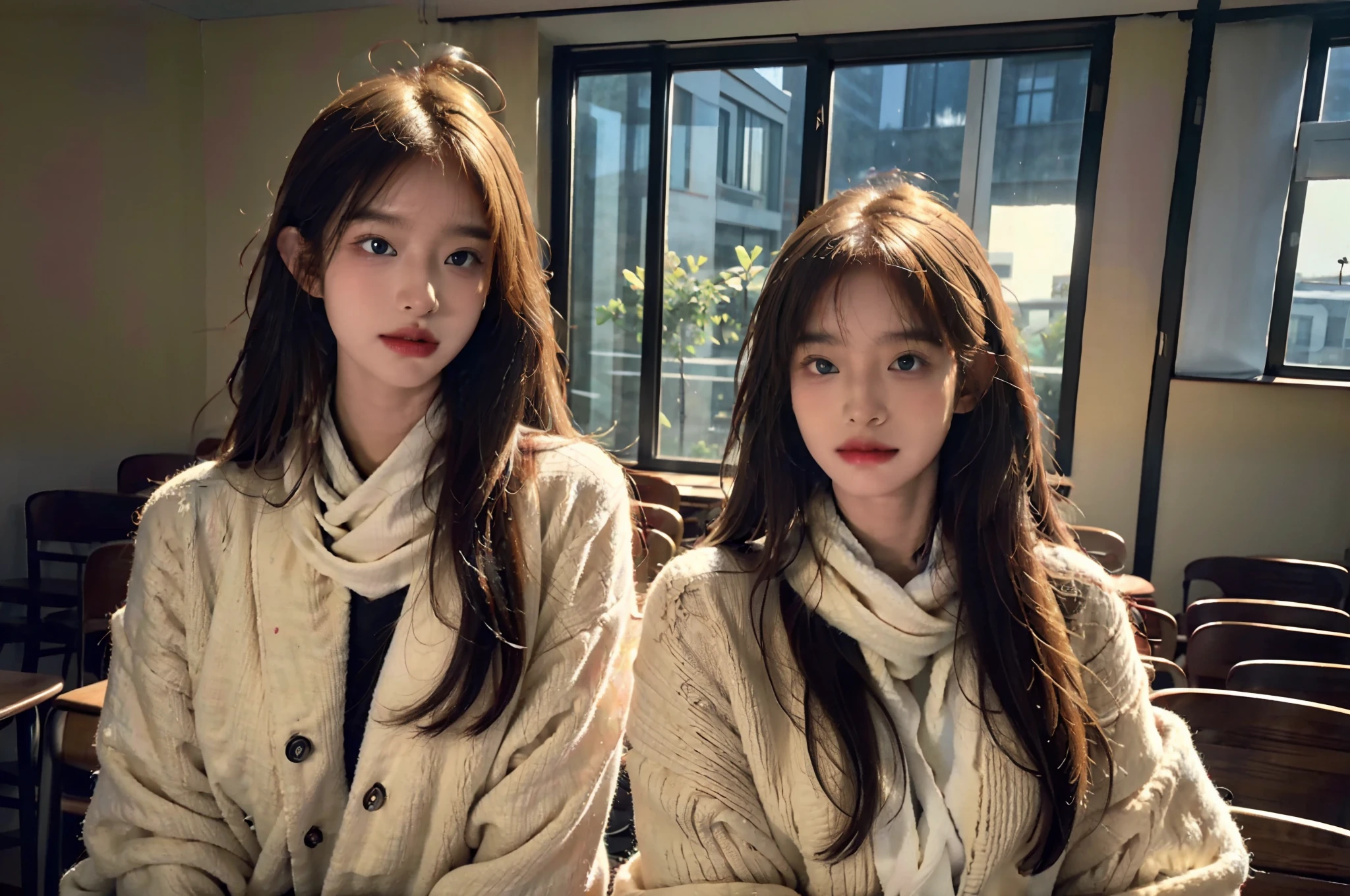 (RAW photos,best qualtiy),(realisticlying,photograph realistic:1.3),best qualtiy,highly detailed,tmasterpiece,ultra - detailed,illustratio,1个Giant Breast Girl,upper_body,dynamic angle,messy_long_hair,extremely detailed CG unity 8k wal,ink,astounding,灯光,lens_flare,dunhuang_style,详细的脸,Beautiful rendering of the Tang Dynasty,(Deliberate expression:1.5),(looking at the stars:1.2),Floating scarf,Sony main shot,A woman poses for a photo in a classroom,inspired by Fei Danxu,Aesthetic!!!!!Female elves, brown hair and bangs, hd screenshot,Ordinary hands,holding lollipop,vivd colour, Full face shot of the Limuru Storm, Nice studio lighting, vhs screencap, Beautiful fine - face, NAMI, AR