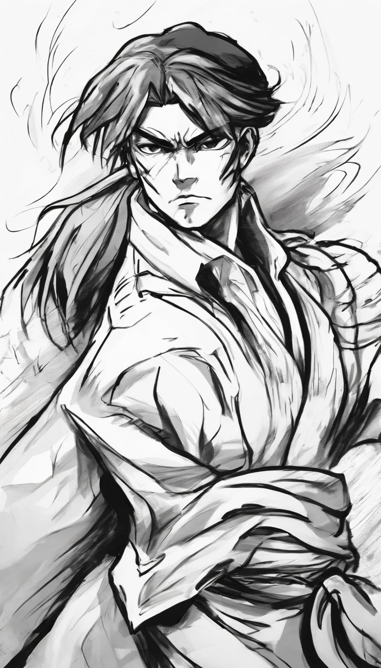 Dark fantasy,Sketch,monochrome,background whites,Wear a school uniform