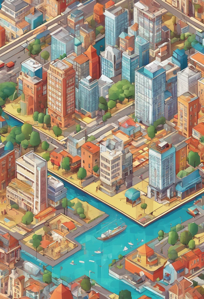 Create a collage of cities around the world with photos divided by crisscrossing diagonal lines, creating a unique and attractive visual pattern