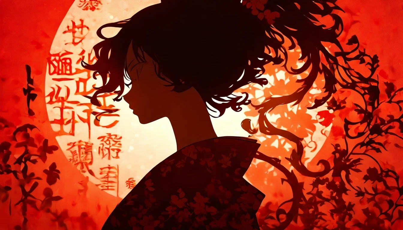 (Silhouette Art,cutouts:1.6)
(((Paper cutting art,A world where only black exists:1.3)
(Cowboy Shot),1 girl,Solo,
(Kimono Girl,profile:1.2),white, Clear and beautiful face,
BREAK
(Thirty-six views of Fuxiang)
Textured glass background,