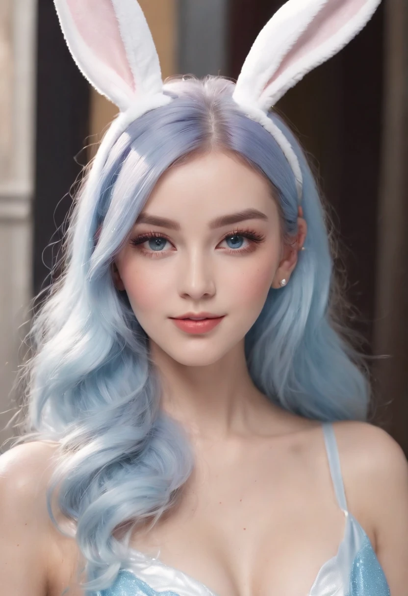 (Best Quality:1.3),4K,8K,8K Portrait,16 K,(masutepiece:1.2),1girl in,Solo,(maximalism:1.5),opal,ultra-detailliert,absurderes,(very detailed beautiful face and eyes:1.3), (Highly detailed beautiful hair:1.3),delicate composition, (Full body:1.5),(full-length figure:1.5), Super cute girl,(Medium Hair:1.4),Pink eyes,light blue eyes,(Pink hair:1.2),(Light blue hair:1.4),(Playboy Bunny:1.6),(Jewelry Hair Ornaments:1.3), (jewelry eyes:1.3),(Eyelashes:1.2),(symbol in eyes:1.3),(hight resolution, Twinkle,Glitter,Lens Flare,light Particle,Shining:1.3),(Cute:1.5)