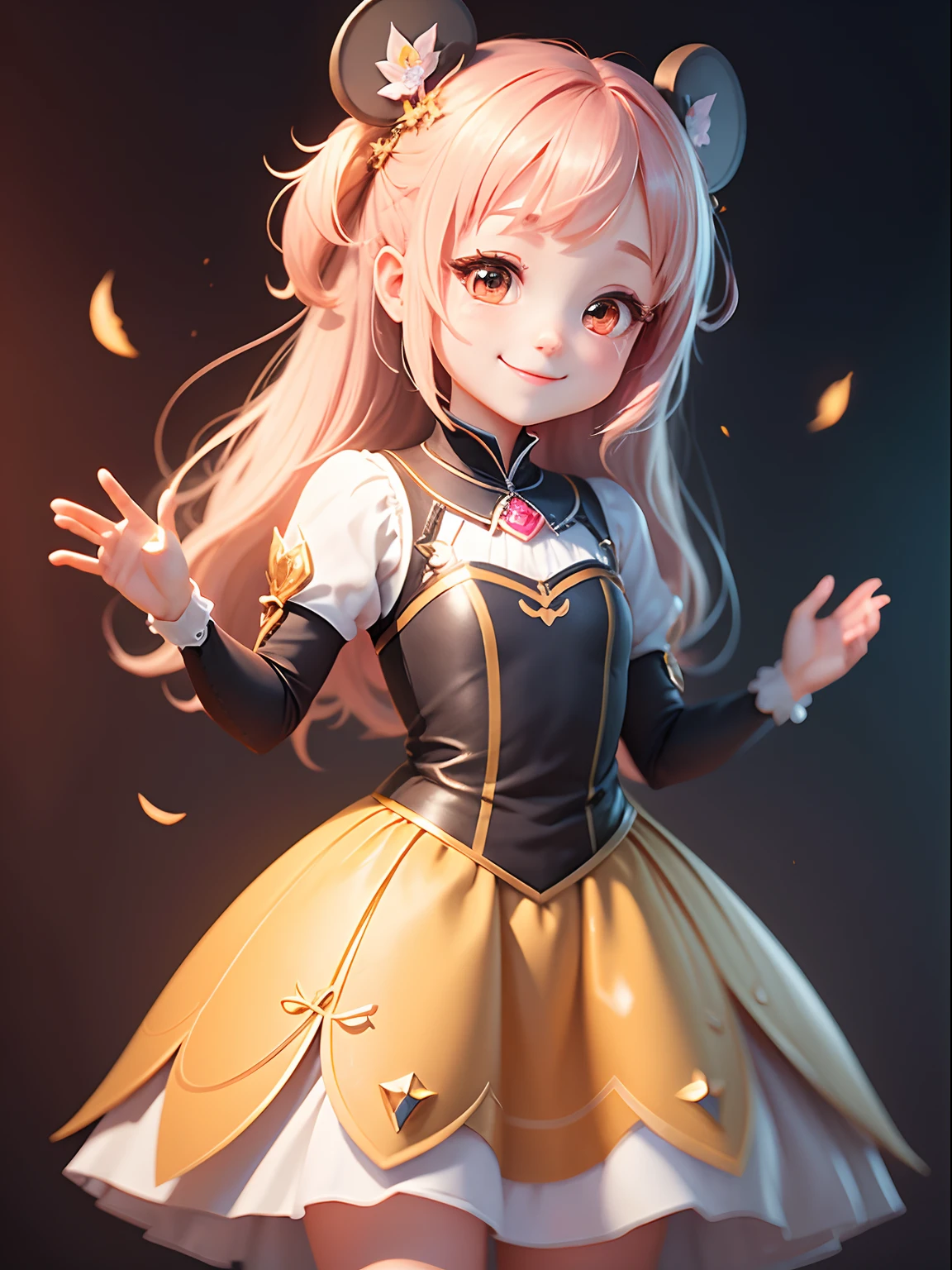 Chibi, Whole body, Cute, Smiling, Unreal Engine, Disney style, princess dress, Detailed
