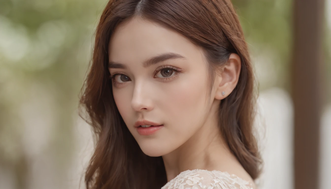 ultra-detailliert、hight resolution、ighly detailed、a beautiful detailed girl、extremely detailed eye and face、beatiful detailed eyes、Facial light、best qualtiy、​masterpiece、illustratio、extremely delicate and beautiful、nffsw、8K Wallpapers、exquisitedetails、Model photography indoors、Casual Fashion、swim wears、Brown eyes、Full body angle、Background blur