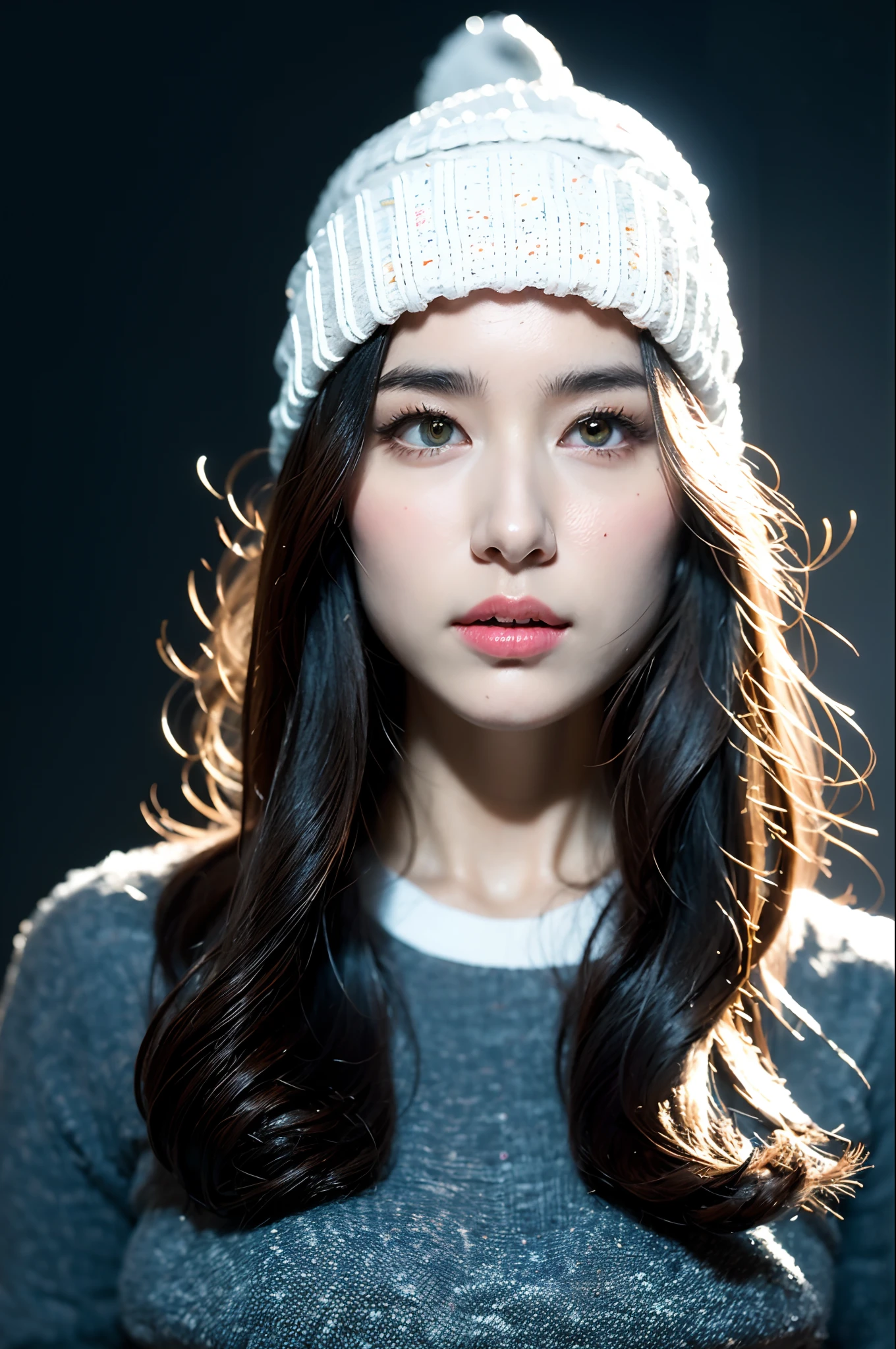 ( (8K:1.27), Best Quality, Masterpiece, Ultra High Resolution:1.2) Photo Beautiful Chinese Woman (Beauty:1.1) (Sci-Fi Warrior: 1.1) Space Warrior, (Beanie:1.61) (Leather Jacket:1.21) Greg Rutkowski and Alphonse Mucha designed intricate elegance, fantasy, detail, geometry, gradient lighting