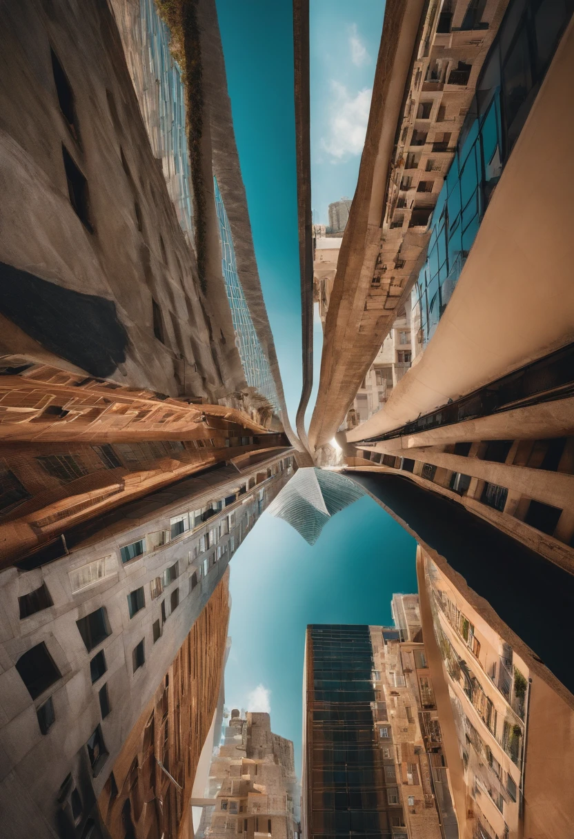 Create a collage of cities around the world with photos divided by crisscrossing diagonal lines, creating a unique and attractive visual pattern, minimalista