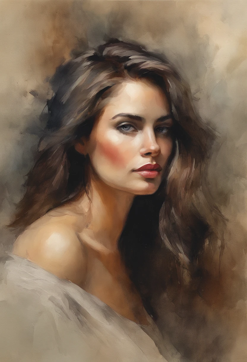 A tastefully artistic, fine art nude portrait of a confident and empowered woman, showcasing the beauty and grace of the human form. Realistic shading and lighting, created by renowned artists such as Joanne Gair, Peter Paul Rubens, and Helmut Newton. High-resolution digital painting with attention to fine details and exquisite composition. Cinematic atmosphere with soft, diffused lighting to enhance the mood and evoke a sense of intimacy and elegance,