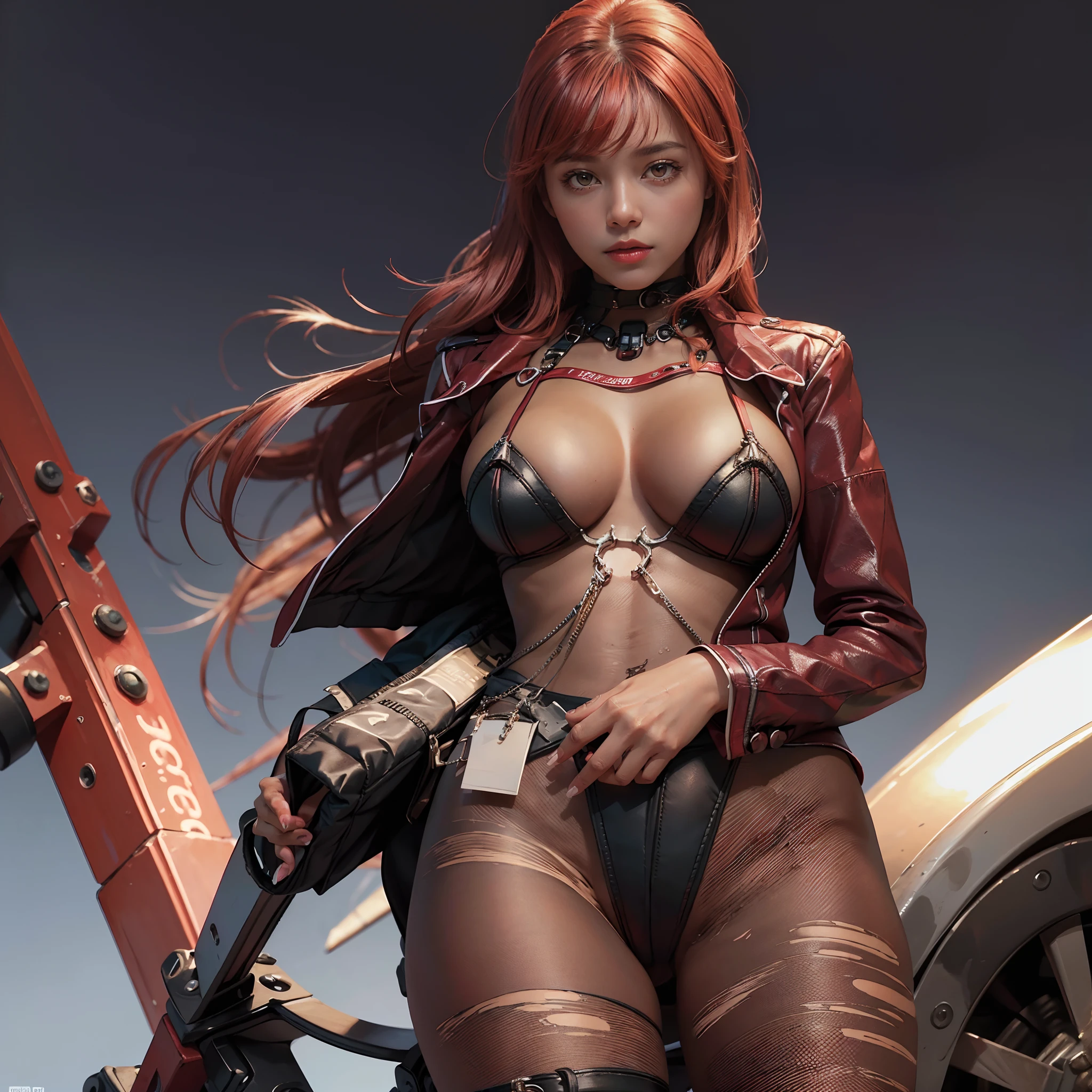 1girl, (masterpiece:1.4),(best quality:1.4), (real picture, intricate details), highres, photography, (very detailed face, realistic skin, realistic body), (shiny skin), red lips, (upper body), ((whait background)),VolumeN, tan bodystocking,,red
Riders jacket