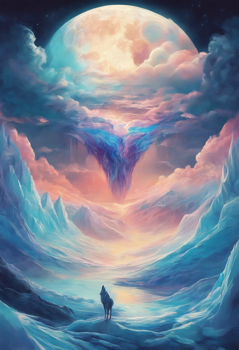 illustration，glacier，themoon
